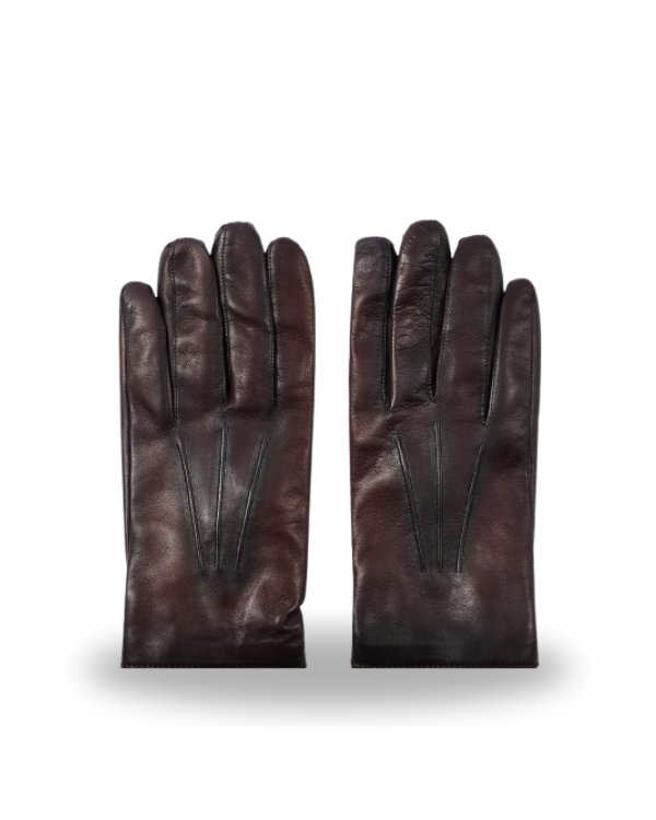 Untitled design (34) Damson Leather Gloves with Wool-Cashmere Lining - Image 1